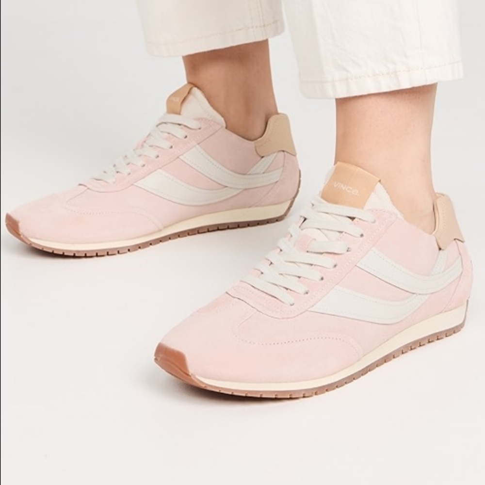 Vince Oasis Runner Sneaker – Rosewater Pink Suede Leather – Size 8.5 NWOT